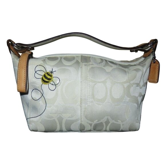 Coach Handbags - Coach 2005 Limited Edition Signature Optic White Cream Monogram Bumblebee Hobo